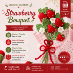 Strawberry Bouquet Crochet Pattern, Crochet Flower Bouquet Pattern, Strawberry Amigurumi PDF Pattern