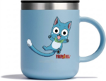 Happy Fairy Tail Mug - Cute Anime Coffee Cup - Blue Insulated Stainless Steel Travel Mug with Handle - Anime Lover Gift, Kawaii Cat Tumbler - Image 2