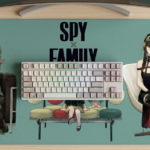 Spy x Family Desk Mat, Anime Mouse Pad Large, Loid Yor Anya Forger Gaming Mousepad, Cute Aesthetic Desk Setup, Green Extended Keyboard Mat