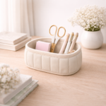 Quilted Oval Organizer STL File, Desk Storage Container, Minimalist Vanity Organizer, 3D Print Digital Download