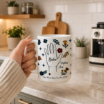 Personalized Mug for Dad – Custom Children Names Hand Illustration – Meaningful Father’s Day Gift – Unique Family Keepsake - Image 3