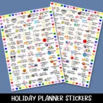 Holiday Planner Stickers, Planner Stickers, Holiday Icon Stickers, Stickers for Planners, Stickers for Bullet Journals, Deco Stickers