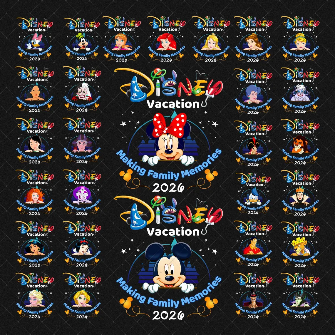 il_1140xN.7897175054_sazw Vacation Making Family Memories PNG Bundle: Mickey and Friends PNG, Disneyland Vacation Design, Disneyworld Trip 2026 - Image 1