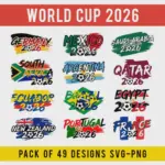 World Cup 2026 Soccer PNG Designs | Football Fan T-Shirt Sublimation (Digital Download)