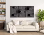 Optical Illusion Wood Art | Oversized Wave Panels | Mid Century Boho Decor | Abstract Gravity Wall Art | - Image 5