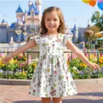 Playful Balloon Print Ruffle Dress, Toy Story Woody Buzz Outfit, Pixar Fest Costume, Andy's Room Birthday Gift Toddler Girl Trip - Image 5