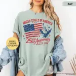 Comfort Colors® America 250th Anniversary Shirt, Patriotic Eagle Tee, Distressed 4th Of July Shirt, American Flag Shirt, Patriotic Gifts - Image 5