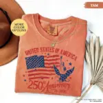 Comfort Colors® America 250th Anniversary Shirt, Patriotic Eagle Tee, Distressed 4th Of July Shirt, American Flag Shirt, Patriotic Gifts - Image 2