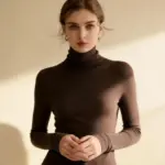 Merino Wool Turtleneck Top, Biella Yarn Wool Baselayer, 100% Worsted Merino Knit, Soft Slim Fit Layering Top for Women - Image 5