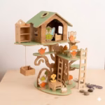 Wooden Fairy Treehouse Toy Set - Montessori Waldorf Educational Toy - Eco-Friendly Kids Gift - Image 2