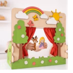 Wooden Castle Puppet Theater, Montessori Toy, Princess Fairy Tale Stage, Pretend Play - Image 4