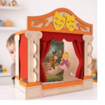 Wooden Castle Puppet Theater, Montessori Toy, Princess Fairy Tale Stage, Pretend Play - Image 2