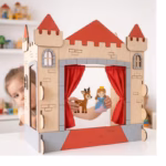 Wooden Castle Puppet Theater, Montessori Toy, Princess Fairy Tale Stage, Pretend Play - Image 3