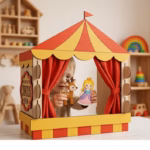 Wooden Castle Puppet Theater, Montessori Toy, Princess Fairy Tale Stage, Pretend Play - Image 5