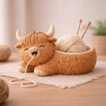 Yarn Buddy Highland Cow STL File, Cute Crochet Yarn Holder, Knitting Organizer, 3D Print Digital Download - Image 2