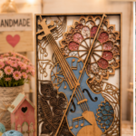 Violin Mandala SVG Laser Cut Template | 6 Layer 3D Wooden Art | Glowforge CNC File | Instant Download