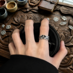 Vintage Silver Wave Ring for Women Men – Luxe Jewelry Adjustable Open Band Ring, Punk Gothic Statement Ring, Korean Style Minimalist Jewelry, Unisex Fashion Gift for Her Him - Image 3