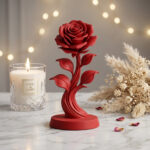 Rose Flower STL File, Romantic Floral 3D Print Model, Elegant Rose Figurine Digital Download, Printable Home Decor Gift