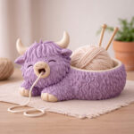 Yarn Buddy Highland Cow STL File, Cute Crochet Yarn Holder, Knitting Organizer, 3D Print Digital Download - Image 4