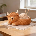 Yarn Buddy Highland Cow STL File, Cute Crochet Yarn Holder, Knitting Organizer, 3D Print Digital Download