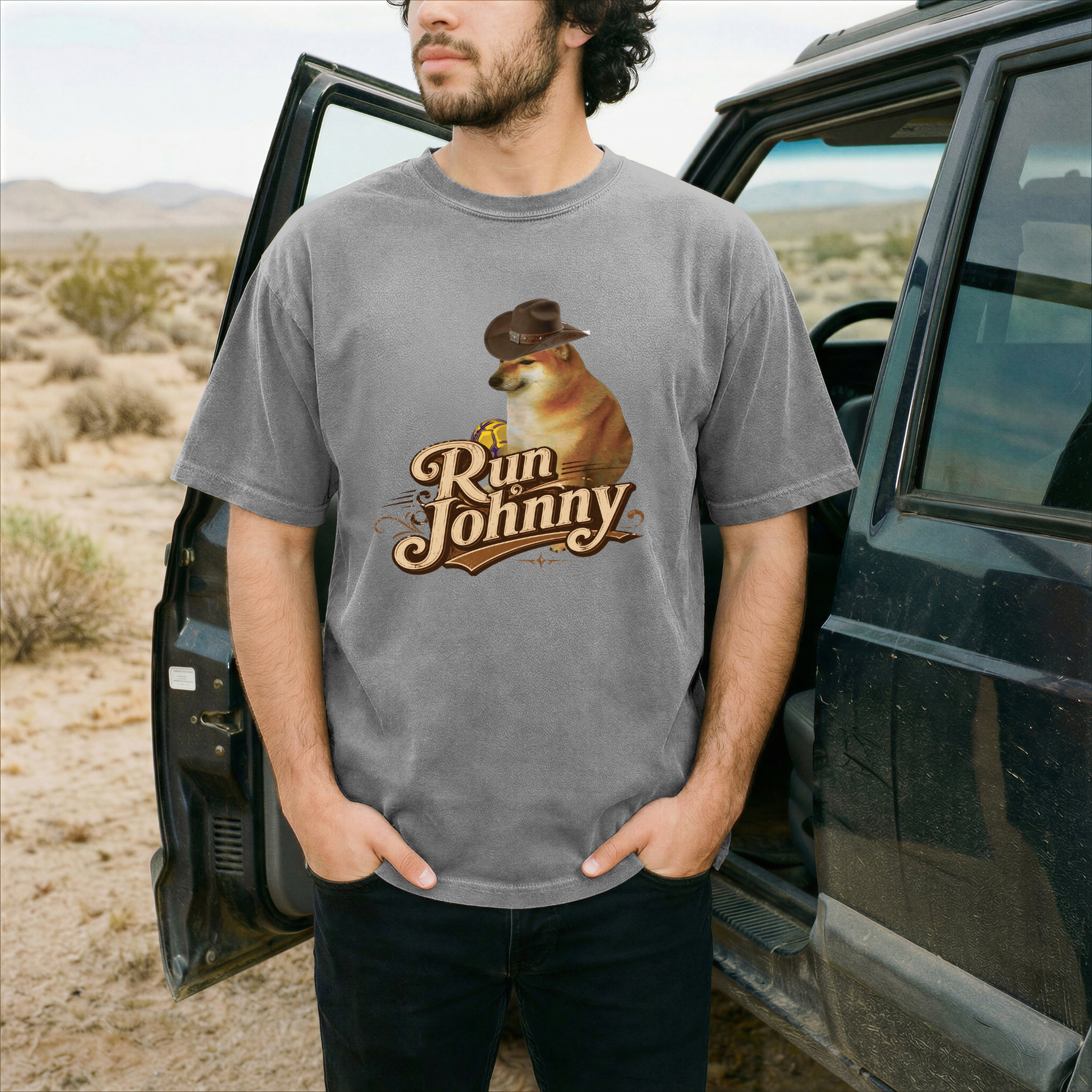 𝓝𝓸, 𝓝𝓸𝓽 𝓣𝓸𝓭𝓪𝔂 (6) Doge Cowboy Graphic Tee, Run Johnny Shirt, Funny Western Meme T-Shirt, Retro Country Aesthetic Gift - Image 1