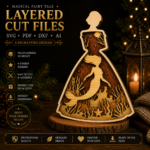 14x HUGE Bundle Princess Fairy Multilayer 3D Wooden Engraved Laser Cut File, Decoration Ornament Glowforge Make, Svg Dxf Pdf Ai Lbrn Files - Image 4