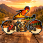 Motorcycle SVG, 3D Layered Biker, Chopper Laser File - Image 2