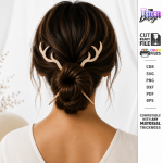 Hair Sticks and Pins Laser Cut Bundle, Wooden Hair Accessories SVG, Hair Pin CNC Template, DXF PDF EPS Files - Image 4