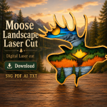Moose SVG 3D Layered Mandala, Woodland Animal Cut File