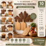 Cutting Boards with Holders Laser Cut Bundle SVG | Wooden Kitchen Board CNC Files | Glowforge xTool Cricut Templates