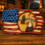 American Flag Eagle SVG, 3D Layered Patriotic Wildlife Laser File - Image 2