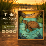 Sea Turtle SVG, 3D Layered Mandala, Laser Cut File, Glowforge Laser Art