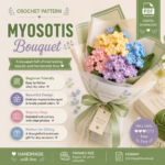 Forget Me Not Crochet Pattern PDF, Myosotis Bouquet Crochet Pattern, Crochet Flower Bouquet, Beginner Friendly DIY Floral Gift Pattern