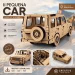 II PEQUENA CAR Cardboard Model Kit SVG | DIY 3D Car Puzzle | Laser Cut Files | PDF DXF SVG | Digital Download - Image 2