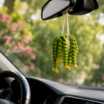 Car Hanging Plant Crochet Pattern PDF, Drooping Flower Basket Amigurumi, Rear View Mirror Decor Charm - Image 4