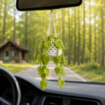 5-in-1 Car Hanging Plants Crochet Pattern Bundle PDF, Rear View Mirror Charm, Hanging Plant Amigurumi Set - Image 3