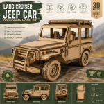 Land Cruiser Jeep Car Wooden Model SVG | 3D Puzzle Laser Cut Files | CNC DXF Glowforge LightBurn Cricut DIY MDF Template
