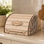 Wooden Bread Box SVG Laser Cut File, Roll Top Kitchen Bread Bin, Pantry Storage CNC Template, DXF PDF - Image 5