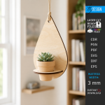 Hanging Plant Pot Holder Laser Cut Bundle, Macrame Style Planter SVG, Wall Plant Hanger CNC Template, DXF PDF EPS - Image 10