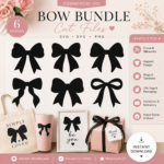 Coquette Bow SVG Bundle, 20 Ribbon Bow Designs, Cute Aesthetic Bow Cut Files for Cricut, PNG EPS SVG, Commercial Use - Image 2