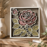 Layered Flower Wall Art SVG, Multilayer Floral Laser Cut Bundle, Glowforge Files, CNC Router Design, Wood Craft Template - Image 2