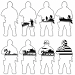 Patriotic Soldier Army Bundle SVG | 8 Military 3D Layered Laser Cut Files | Glowforge CNC Wood Wall Decor DXF PNG - Image 2