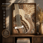 Guitar Layered SVG | 3D Mandala Guitar Laser Cut Design | Wood Wall Art Template | Glowforge Ready DXF EPS AI