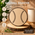 Baseball Coaster SVG | Laser Cut Baseball Drink Coaster | Baseball Lover Gift | Sports Home Decor | Wooden Coaster Design | Cricut Glowforge File