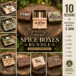 Travel Spice Box Bundle Laser Cut Files | 3D Spice Container SVG DXF | Glowforge CNC Woodworking Project | Digital Download - Image 7