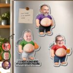 Custom Photo Poke Dad Bod Belly, Personalized Squishy Acrylic Fridge Magnet, Funny Face Gift For Dad Bod, Father's Day Gift For Husband