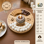 S’mores Station Tray Laser Cut Bundle, Camping Treat Holder SVG, Marshmallow Bar CNC Template, DXF PDF EPS - Image 10