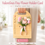 Valentine Gift Card Holder SVG | Flower Display Card Laser Cut File | Digital Download - Image 2
