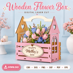 Wooden Flower Arrangement Box SVG | Laser Cut Gift Box Design | Digital Download - Image 2