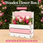 Flower Gift Box SVG | Wooden Floral Display Box | Digital Download | CDR SVG PNG DXF PDF EPS - Image 2